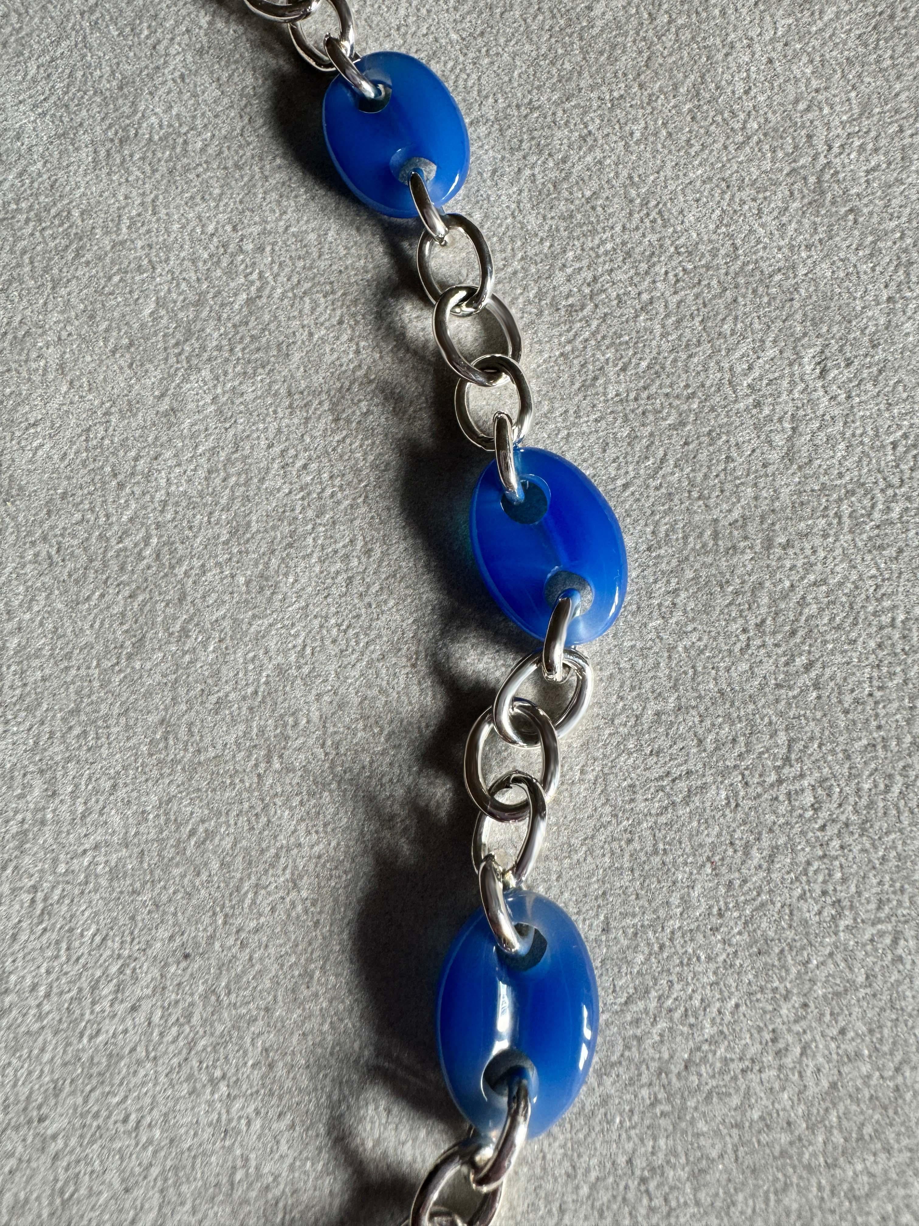 Rossella Ugolini Catena D'Ancre Collana a catena in agata blu A. Silver in vendita 3
