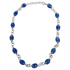 Rossella Ugolini Kette D'Ancre Blauer Achat Sterlingsilber Kette Halskette