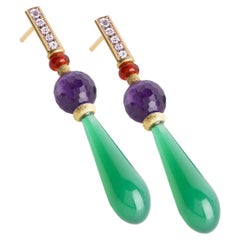 Disponible maintenant Boucles d'oreilles gouttes en or 18K avec diamants Rossella Ugolini, style déco