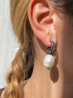 Rossella Ugolini Detachable White Diamonds Hoop Earrings