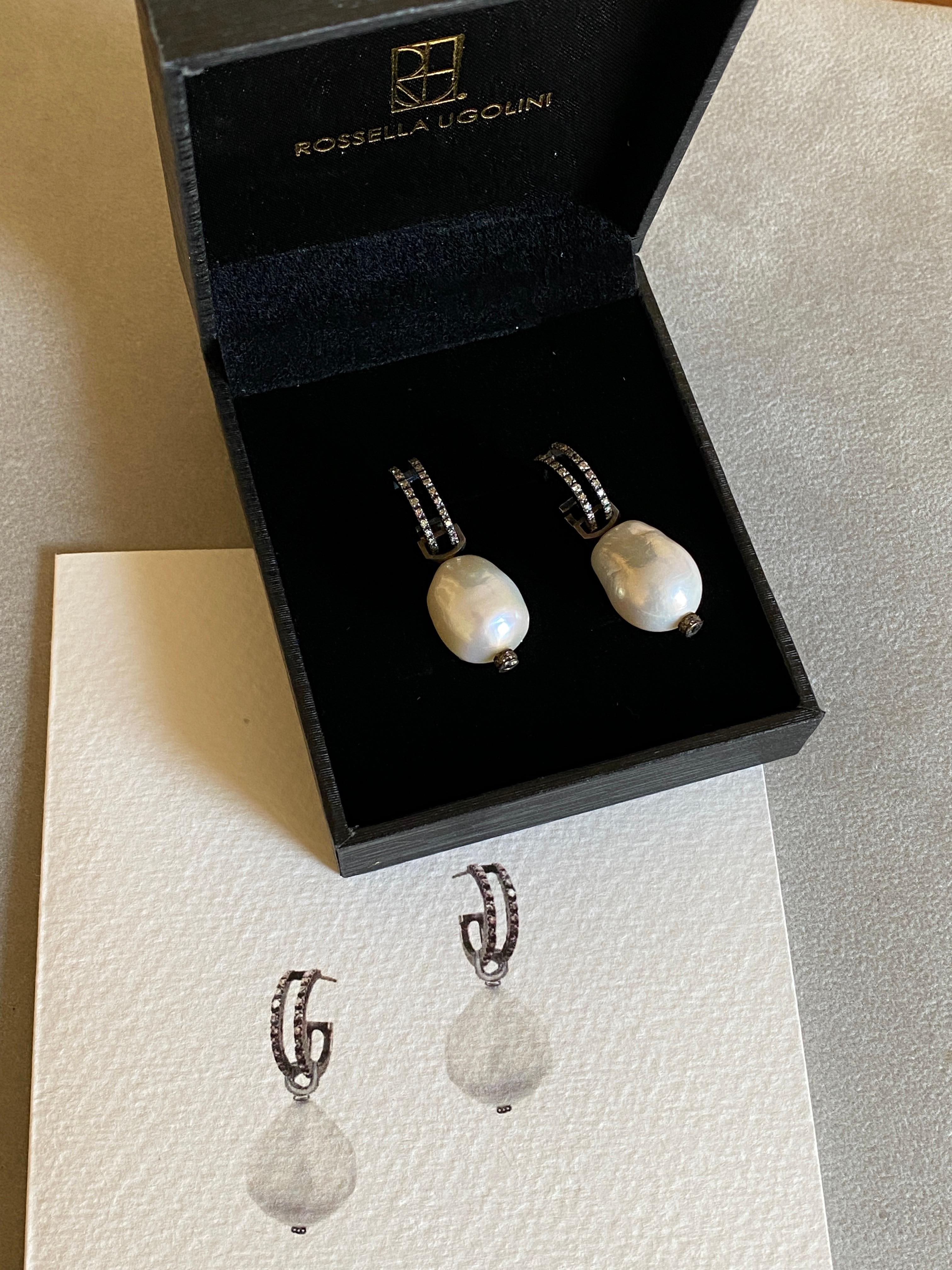 Rossella Ugolini Detachable White Diamonds Hoop Earrings For Sale 3