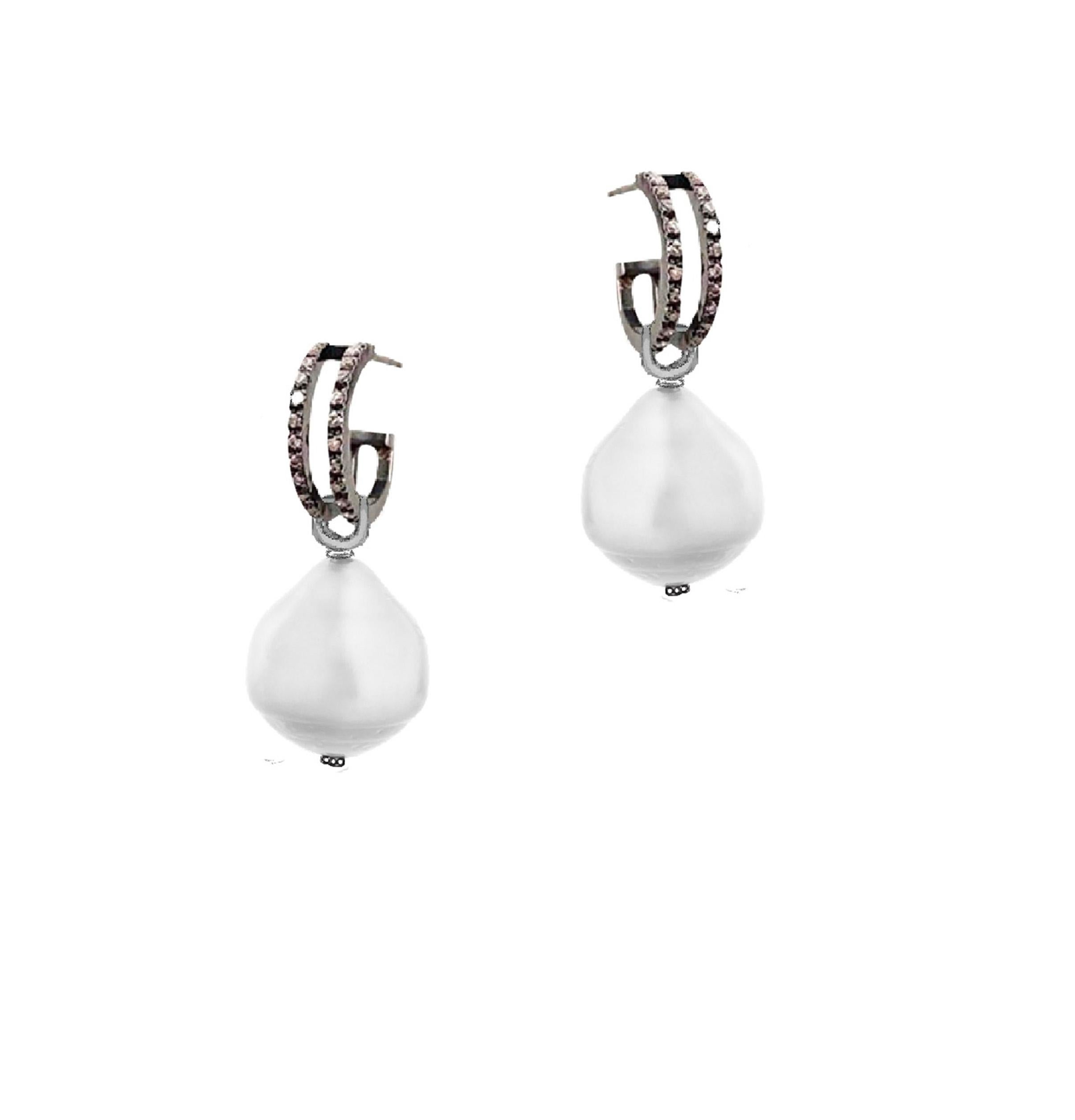 Rossella Ugolini Detachable White Diamonds Hoop Earrings For Sale 2