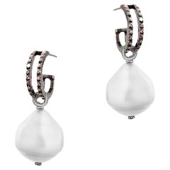 Rossella Ugolini Detachable White Diamonds Hoop Earrings