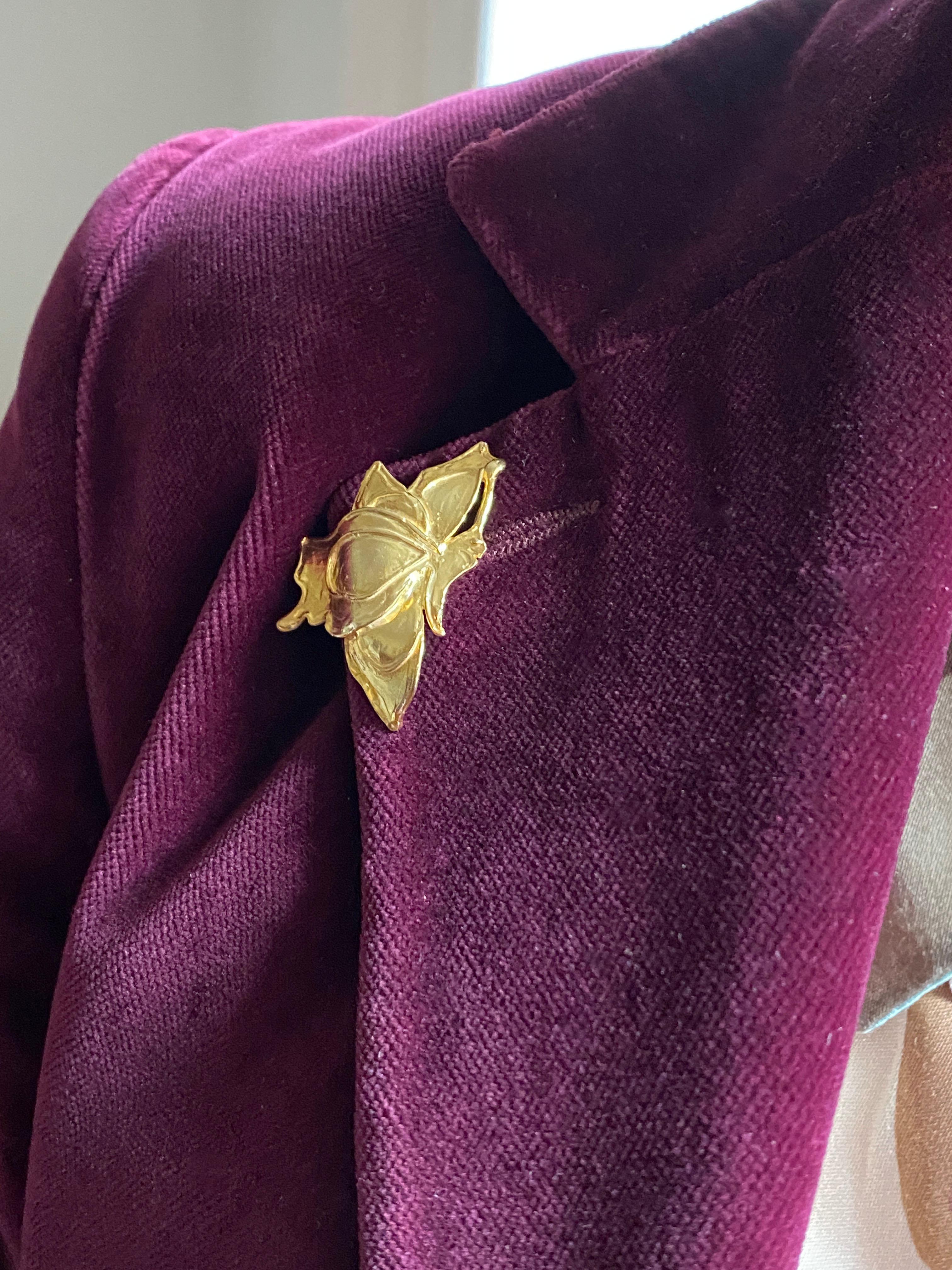 Rossella Ugolini Broche papillon éphémère en plaqué or jaune 24 carats en vente 5