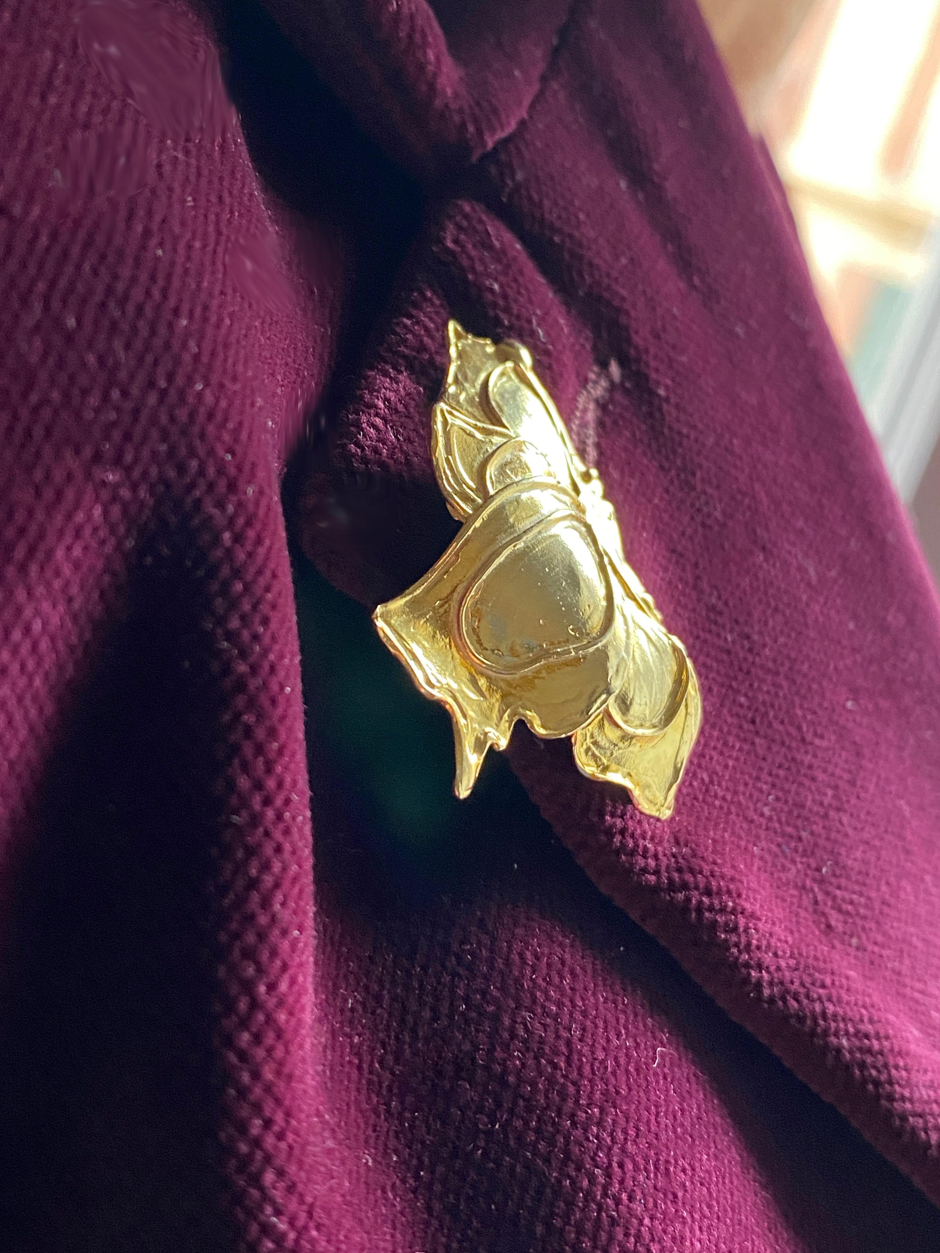 Rossella Ugolini Broche papillon éphémère en plaqué or jaune 24 carats en vente 6