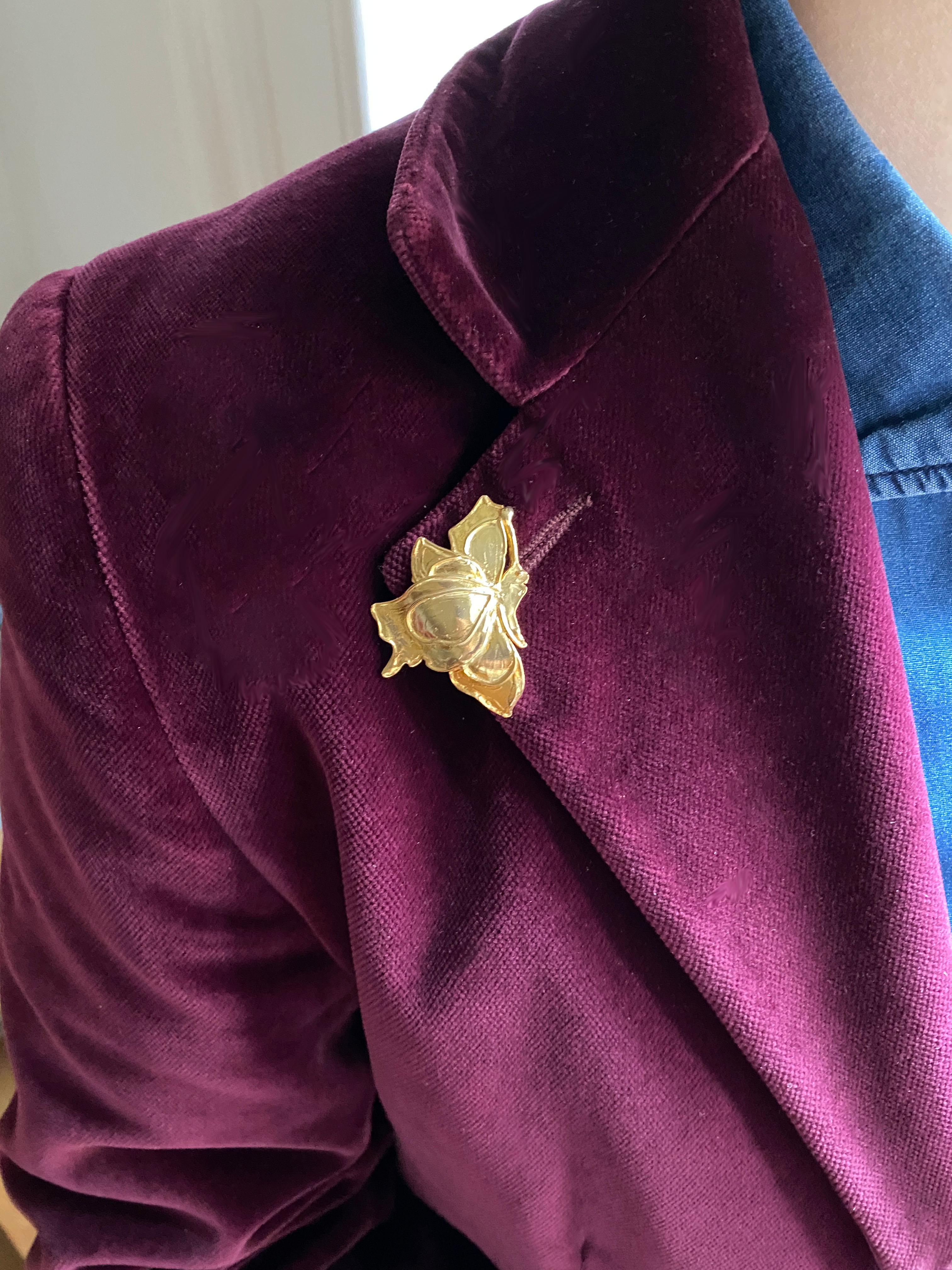 Rossella Ugolini Broche papillon éphémère en plaqué or jaune 24 carats en vente 8