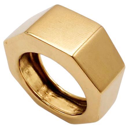 Rossella Ugolini Bague en or jaune 18K pour homme en satin fabriquée à la main en Italie en vente