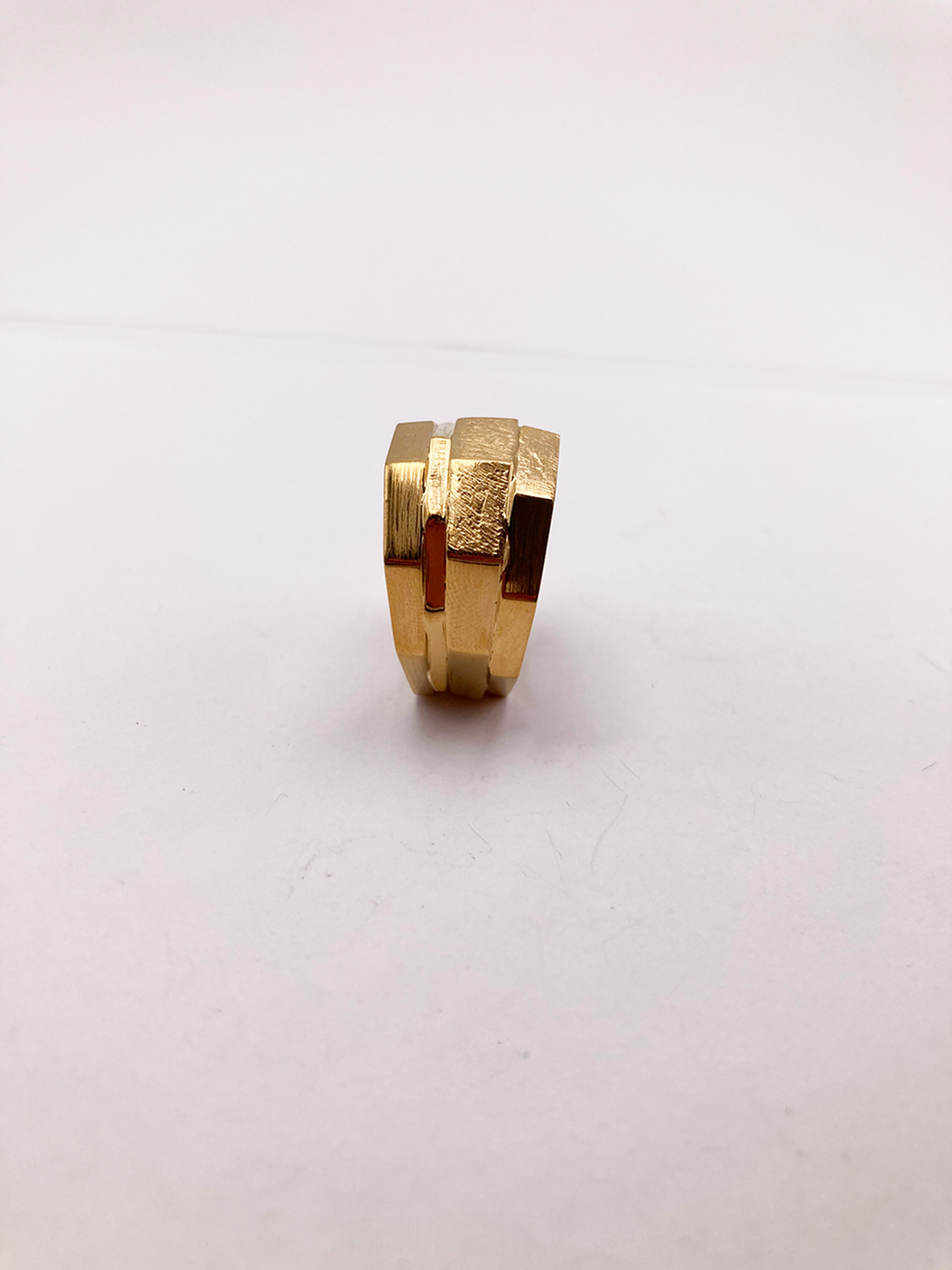Rossella Ugolini Handcrafted 18K Yellow Gold Man Unique Ring For Sale 1