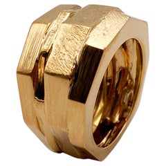 Rossella Ugolini Handcrafted 18K Yellow Gold Man Unique Ring 