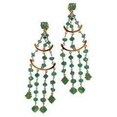 Handgefertigte Smaragd-Kronleuchter-Ohrringe von Rossella Ugolini, italienische Handwerkskunst