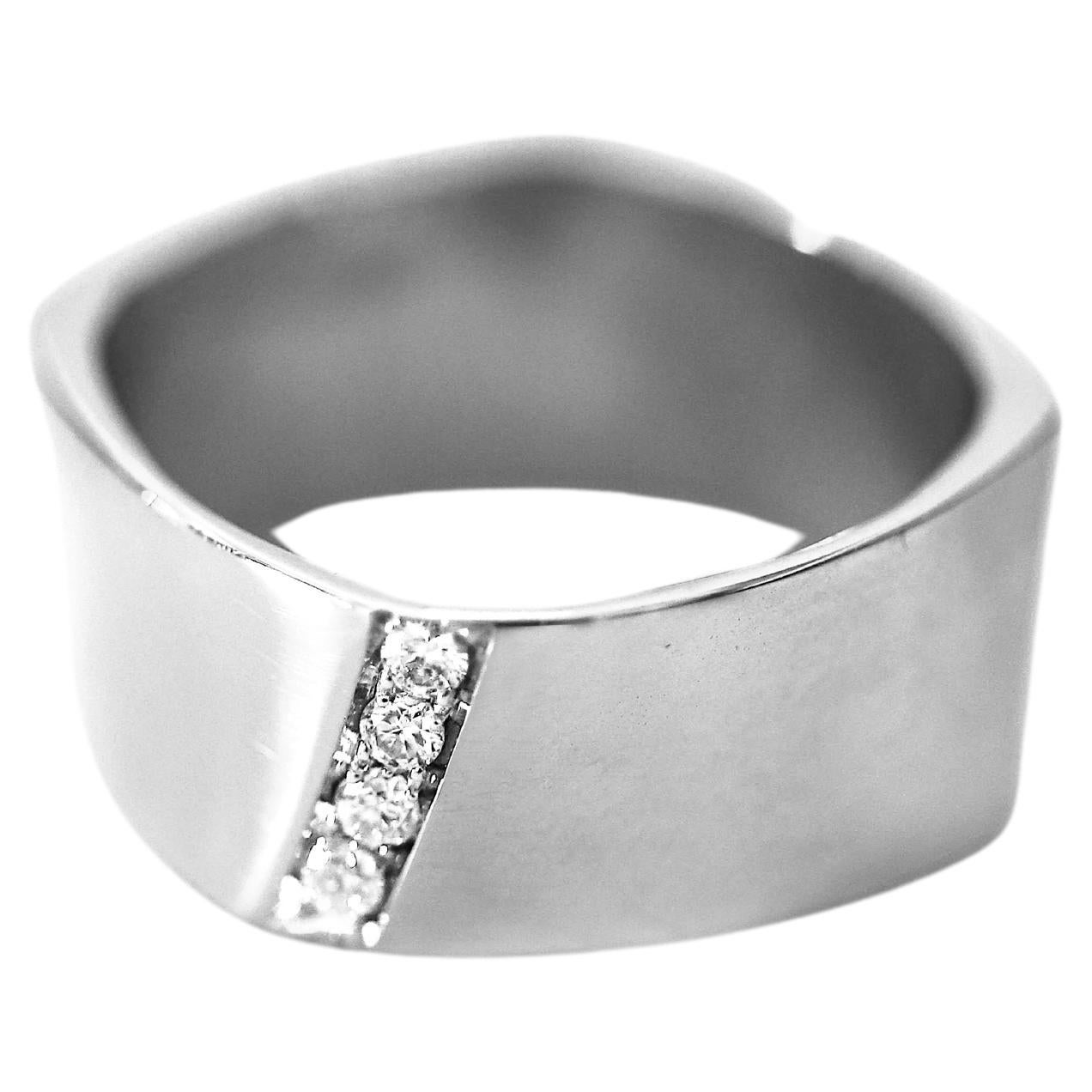 Rossella Ugolini Man Platinum Diamonds Cigar Band Engagement Ring For Sale