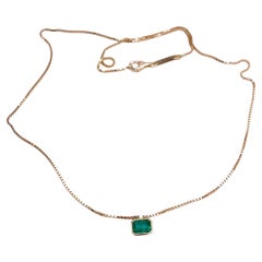 Rossella Ugolini Modern Emerald Man Necklace Crafted in Italy 18K Yellow Gold