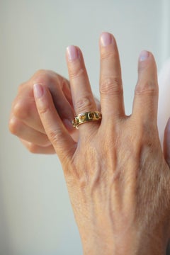 Rossella Ugolini "No Stress" 18K Gold Yellow Sapphire Spinning Band Ring