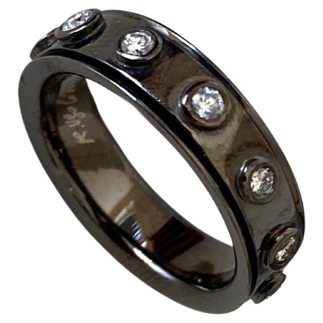 Bague d'homme "No Stress" à anneau rotatif en diamants Rossella Ugolini 