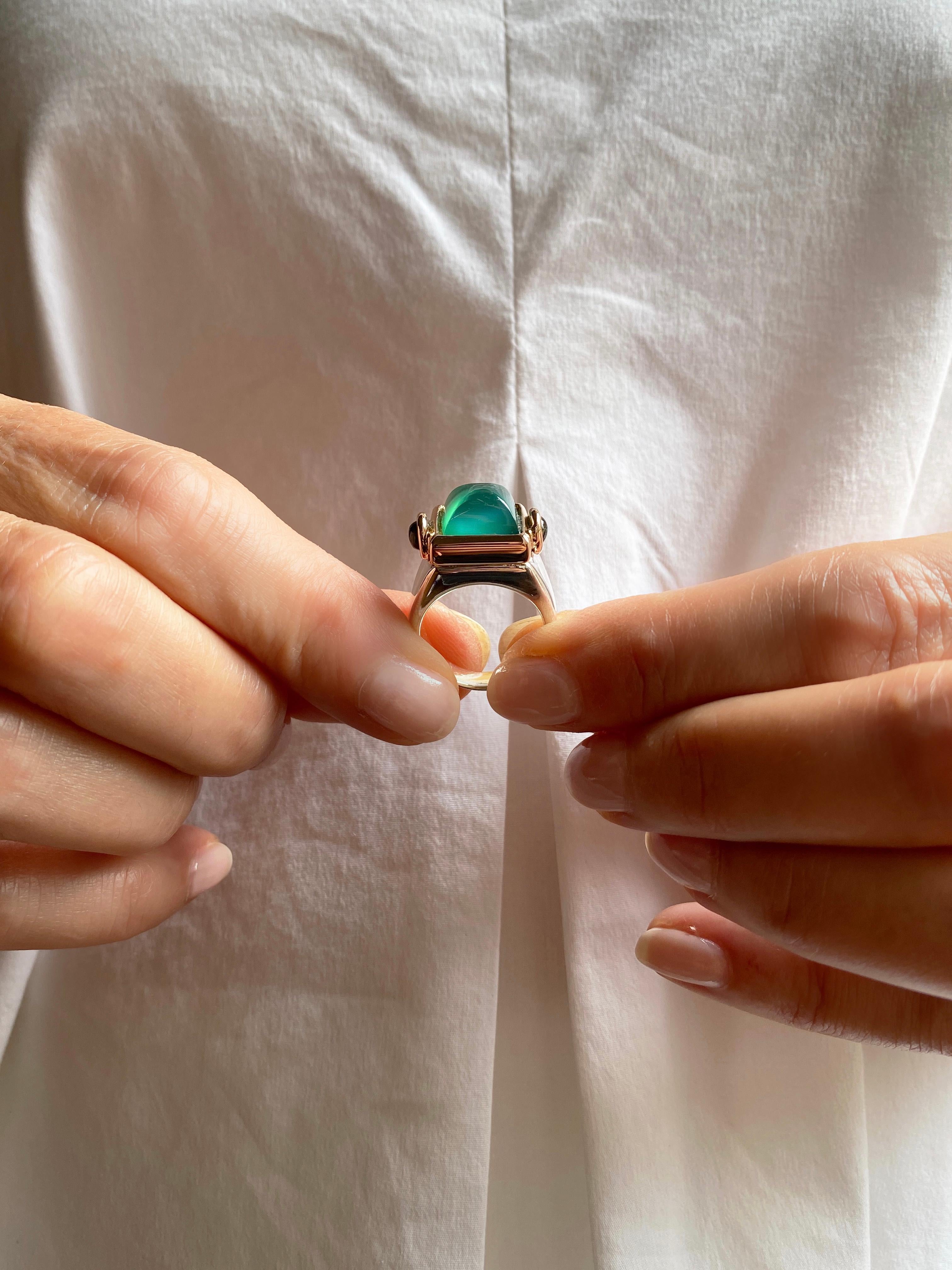 Rossella Ugolini Platinum Rubies Cocktail Ring Made in Italy For Sale 4