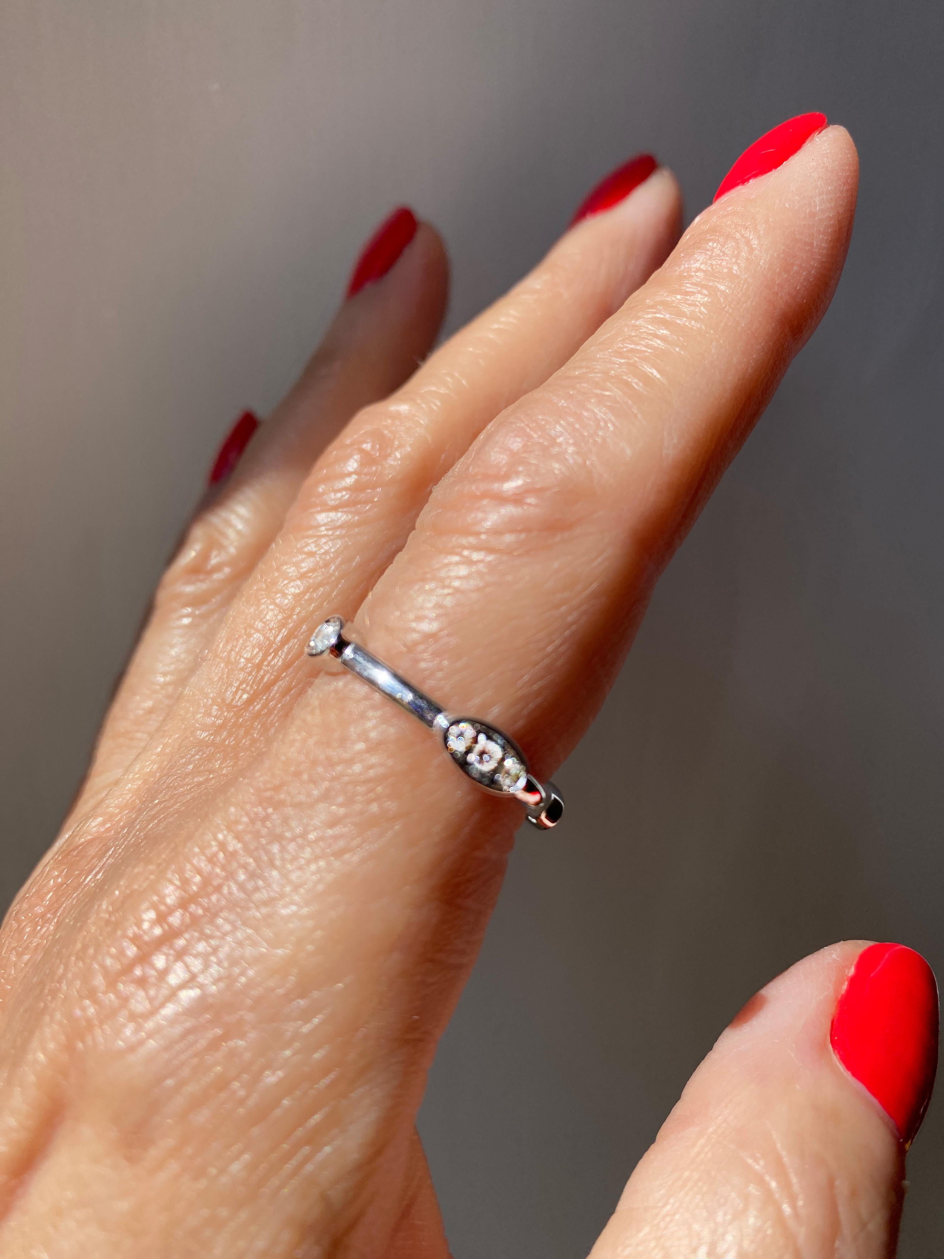 Brilliant Cut Rossella Ugolini Platinum White Diamonds Infinity Unisex Engagement Ring For Sale
