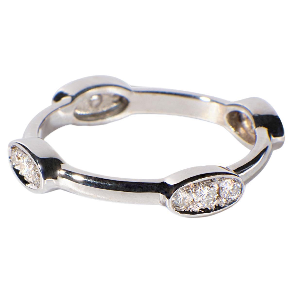 Rossella Ugolini Platinum White Diamonds Infinity Unisex Engagement Ring For Sale