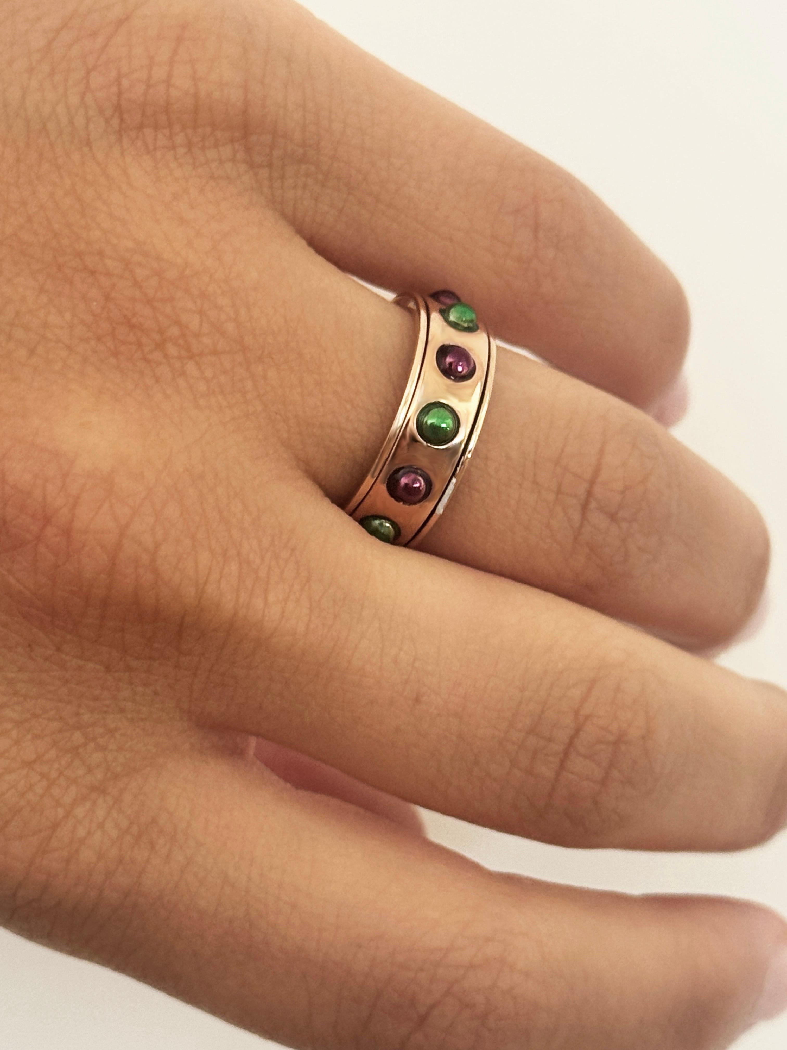 Bague à anneau rotatif en or rose 