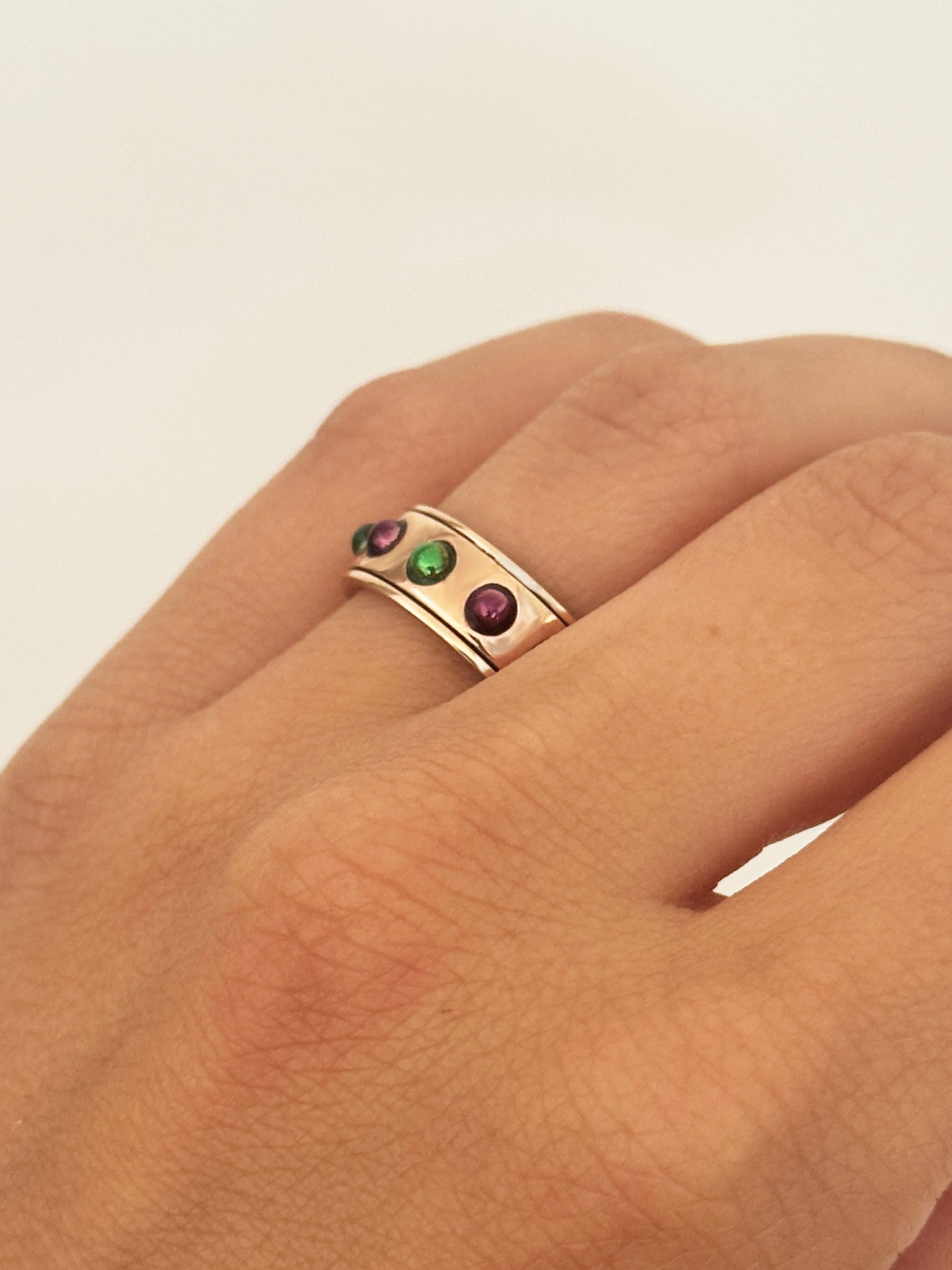 Artisan Bague à anneau rotatif en or rose 