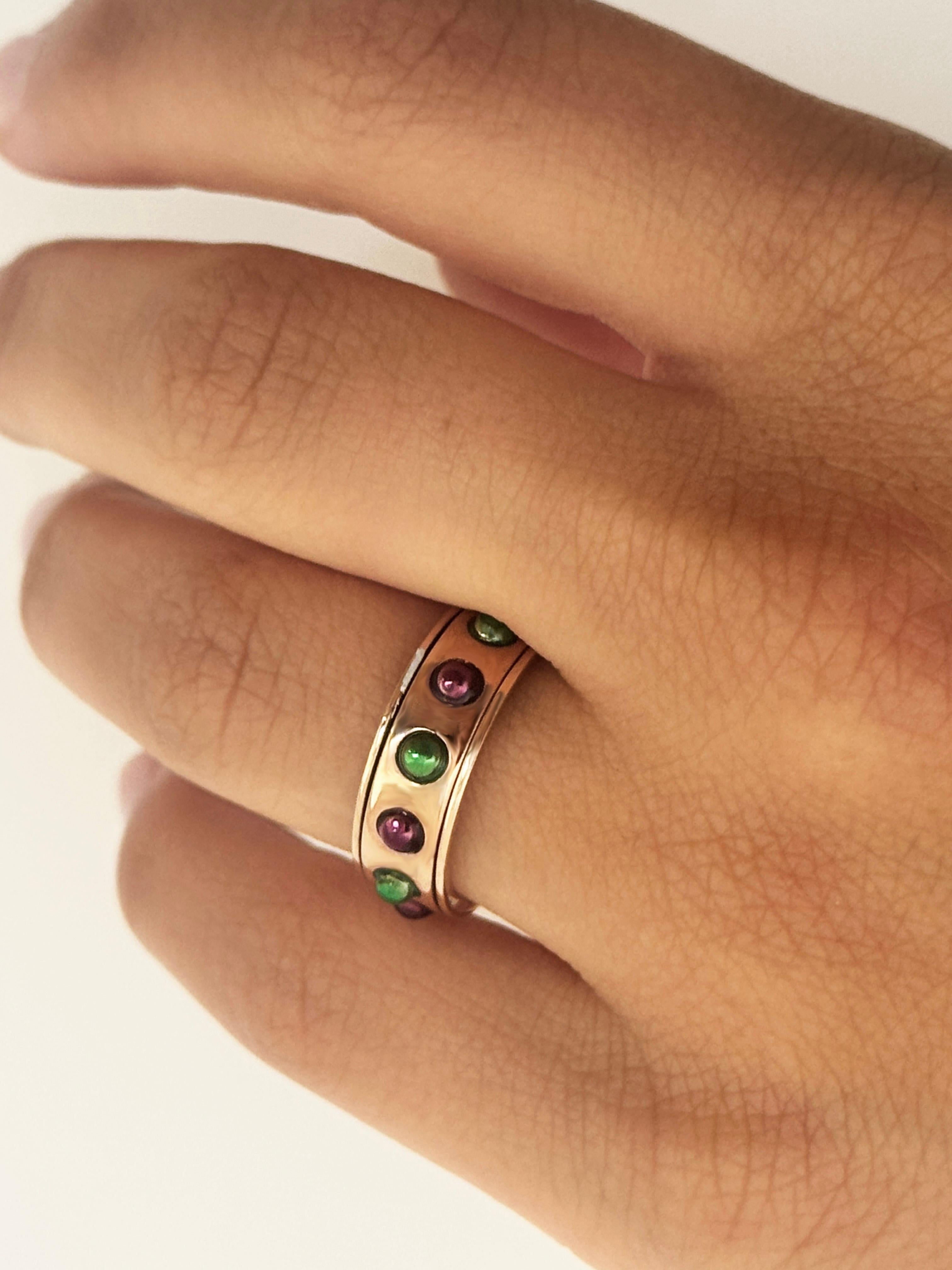 Bague à anneau rotatif en or rose 