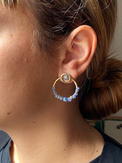 Rossella Ugolini Sapphire 18 Karat Yellow Gold Circle Earrings