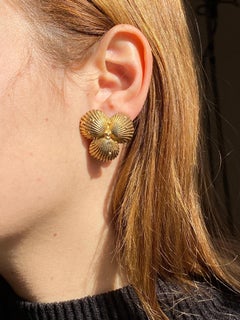 Rossella Ugolini Shell Stud Earrings 14k Yellow Gold