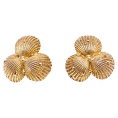 Rossella Ugolini Shell Stud Earrings 14k Yellow Gold 