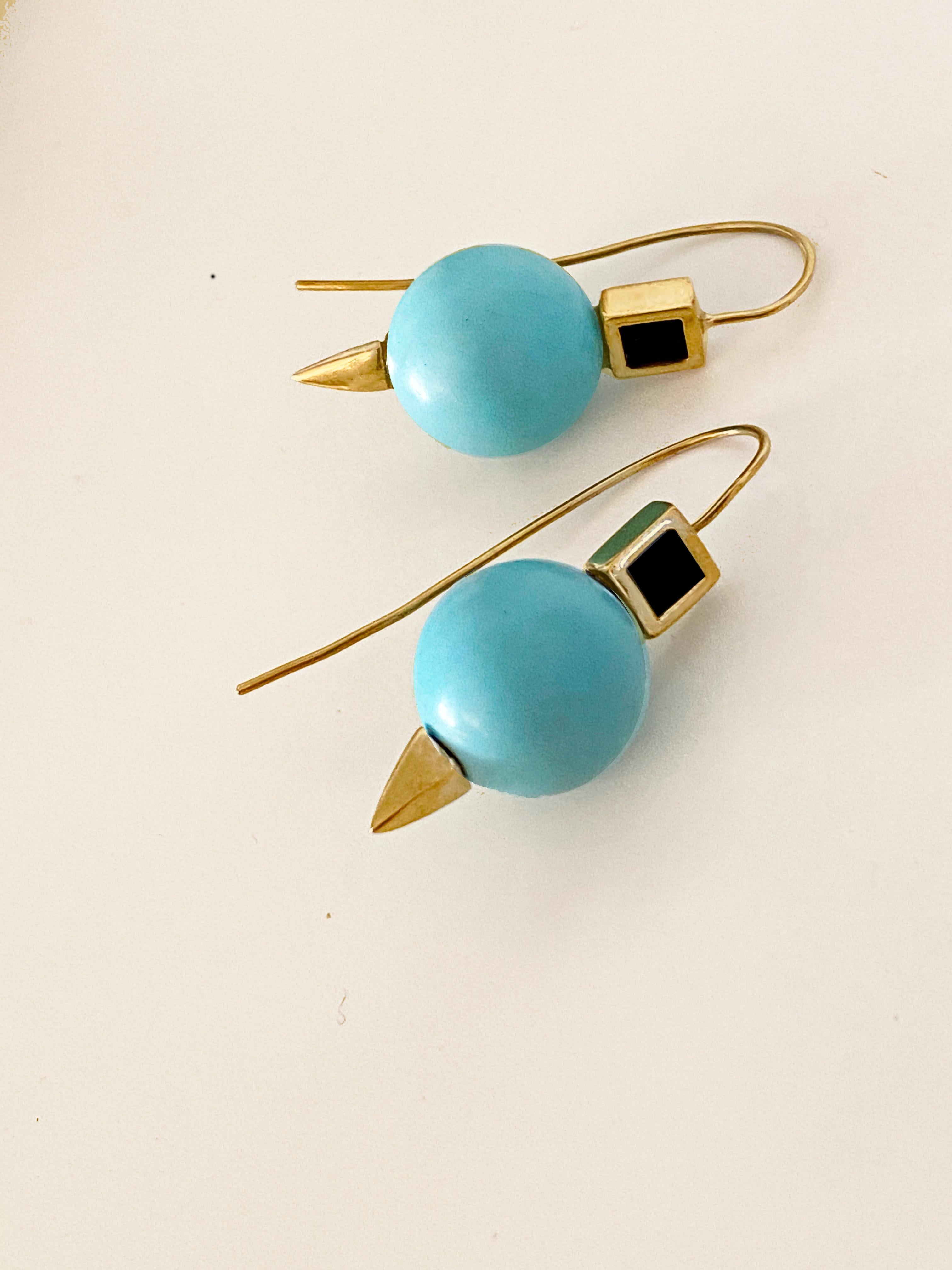 Discover the allure of Rossella Ugolini's Turquoise and Onyx Earrings, meticulously handcrafted in Italy, where history and contemporary design converge in a harmonious blend.

Crafted with precision and passion, these earrings are a testament to