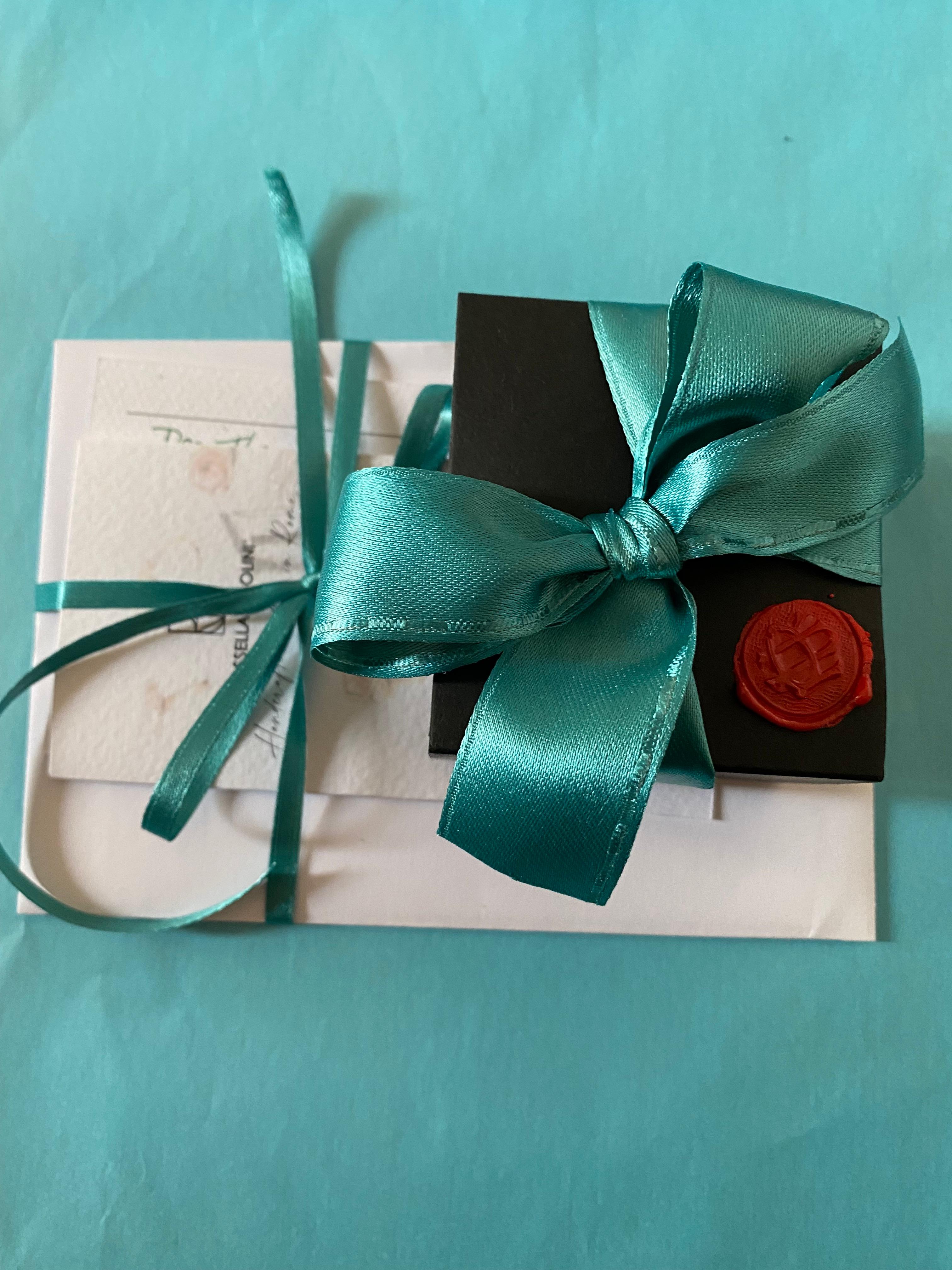 Rossella Ugolini Turquoise and Onyx 18 Karat Yellow Gold Earrings For Sale 2