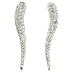 Rossella Ugolini White Diamonds 18K Gold Stud Handcrafted Earrings