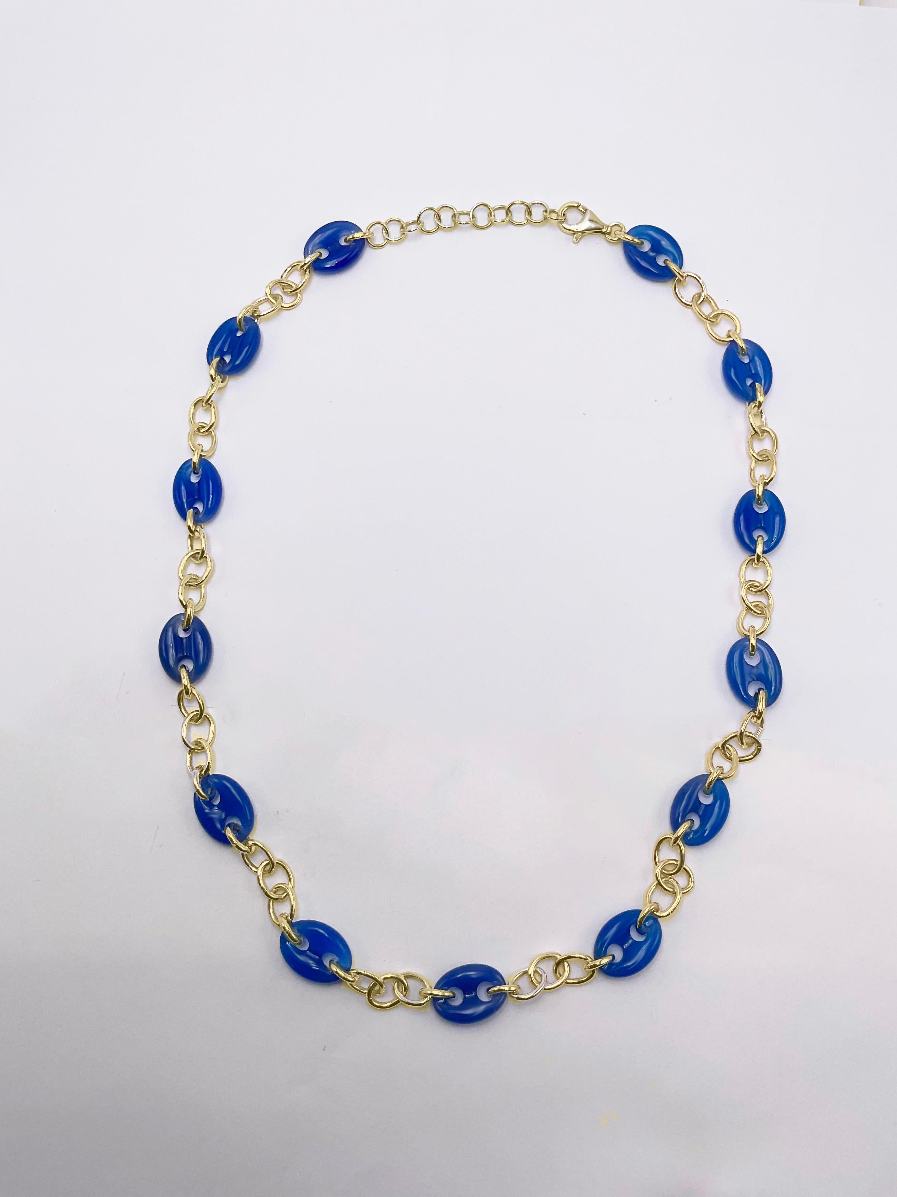 Taille mixte Rossella Ugolini Collier à chaîne d'ancre réglable en or jaune en vente