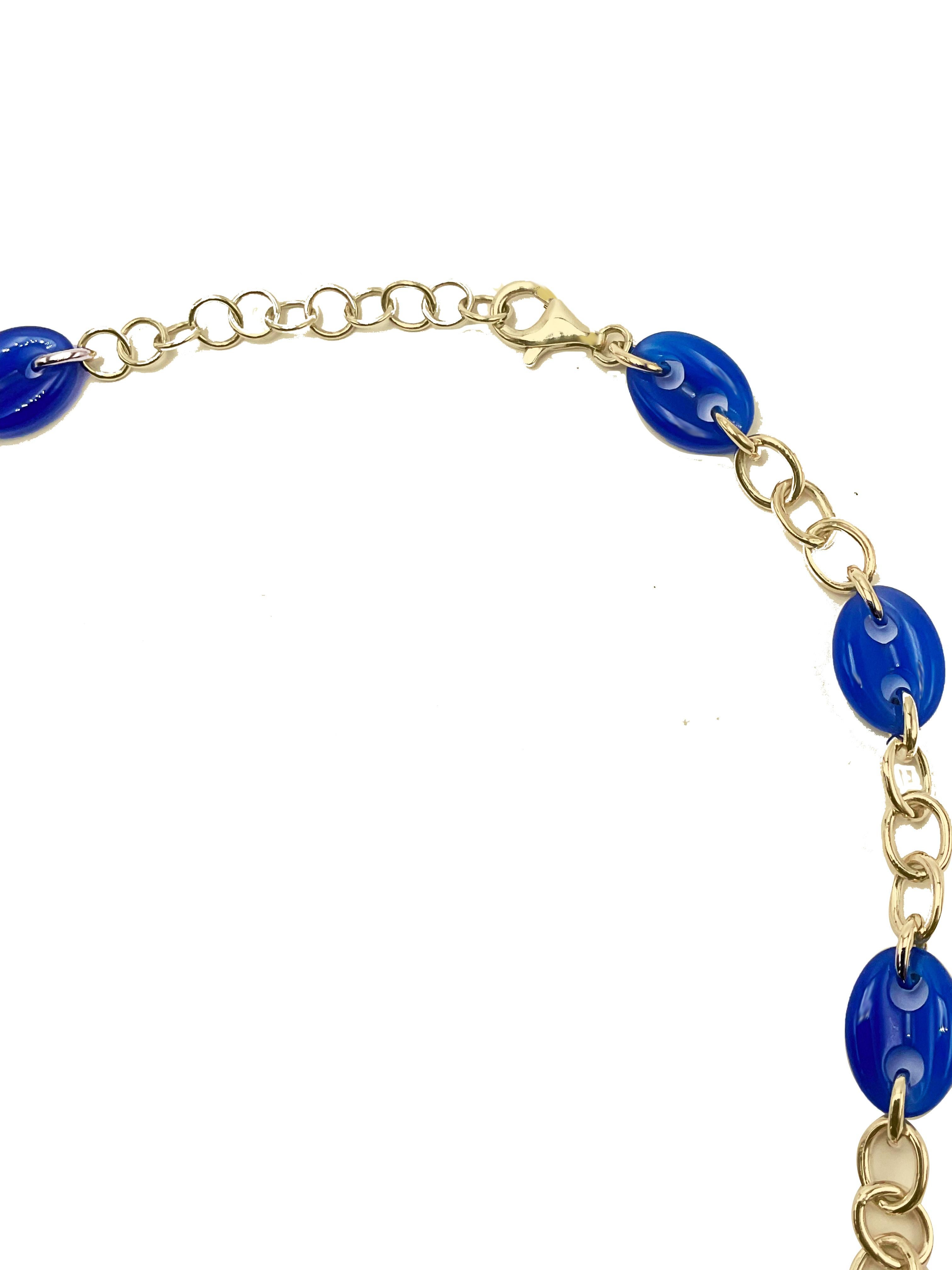 Rossella Ugolini Collier à chaîne d'ancre réglable en or jaune Neuf - En vente à Rome, IT