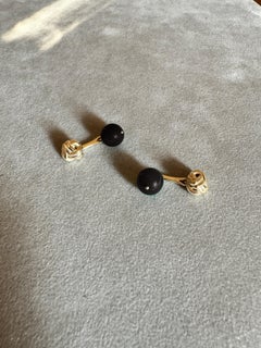 Rossella Ugolini Yellow Gold Onyx Man Cufflinks