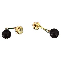 Rossella Ugolini Gelbgold Onyx Manschettenknöpfe