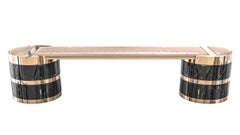 Panchina "Rossetto" con dettagli in marmo e bronzo, Hand Made, Istanbul