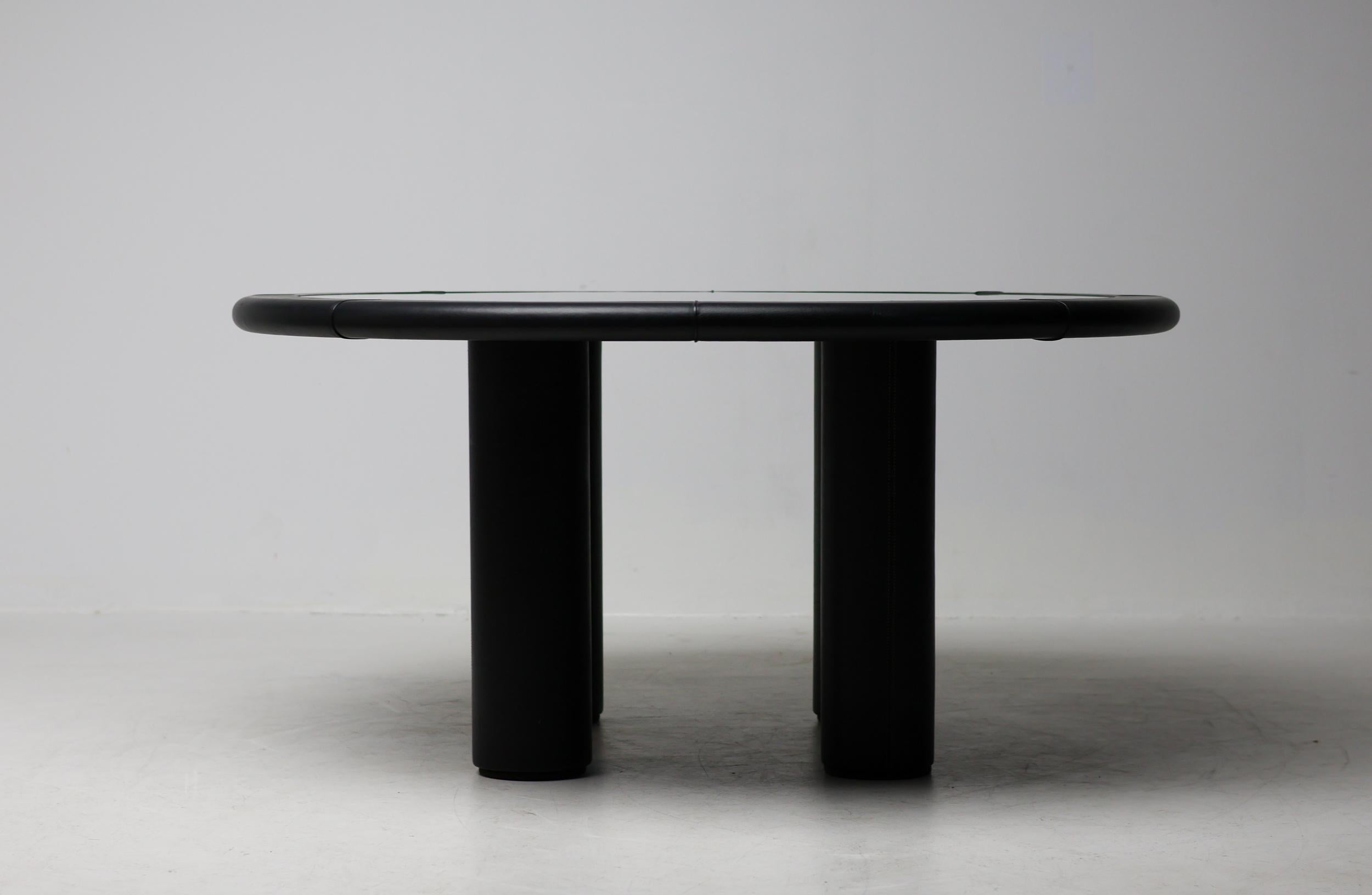 Mid-Century Modern Rossi di Albizzate BO287 Table à cartes en cuir noir par Carlo Bartoli en vente