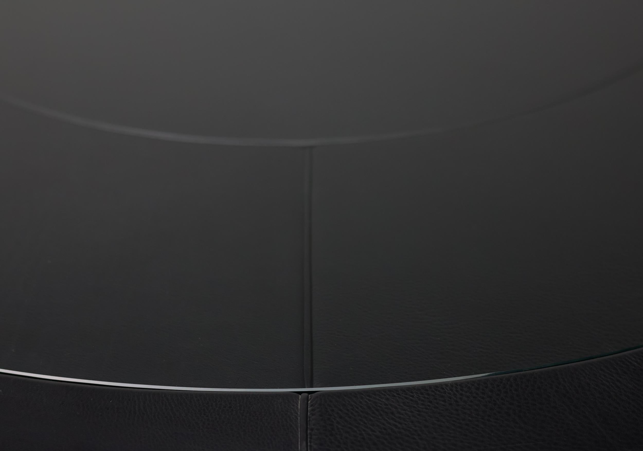 Rossi di Albizzate BO287 Table à cartes en cuir noir par Carlo Bartoli en vente 2