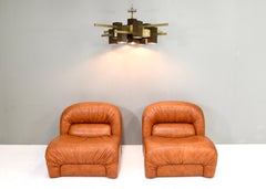 Rossi di Albizzate lounge chairs in Cognac leather, Italy – 1970’s