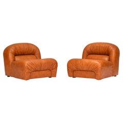 Rossi di Albizzate lounge chairs in Cognac leather, Italy – 1970’s