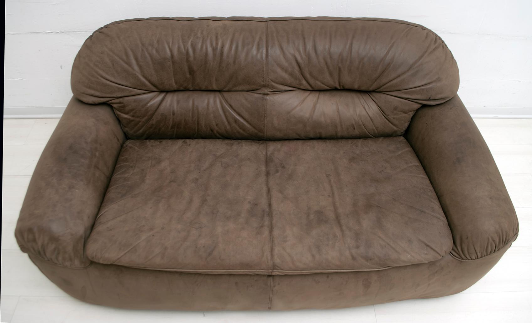 Leather Rossi di Albizzate Modern Italian Elephant Skin Sofa, 1989