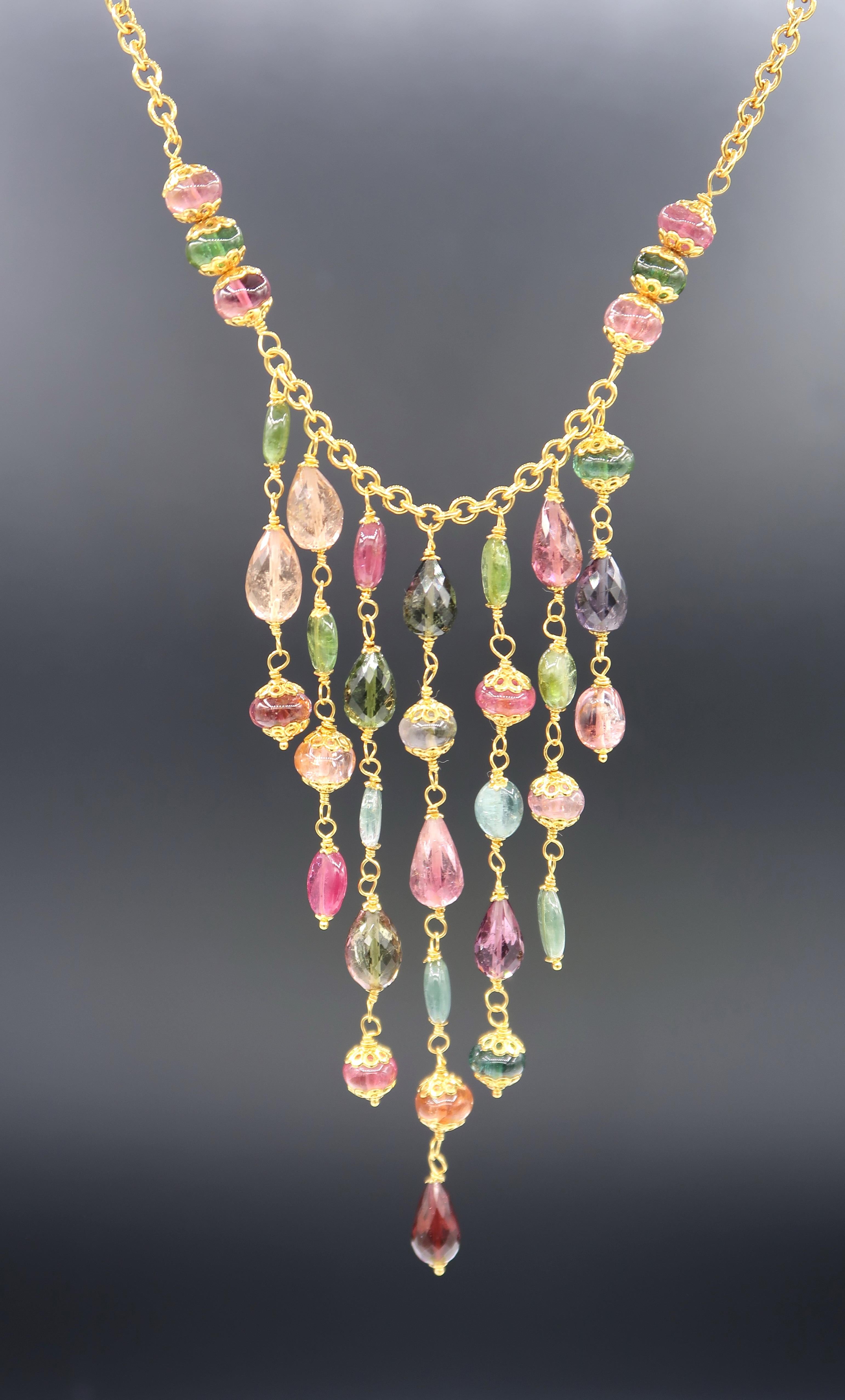pink colour beads necklace