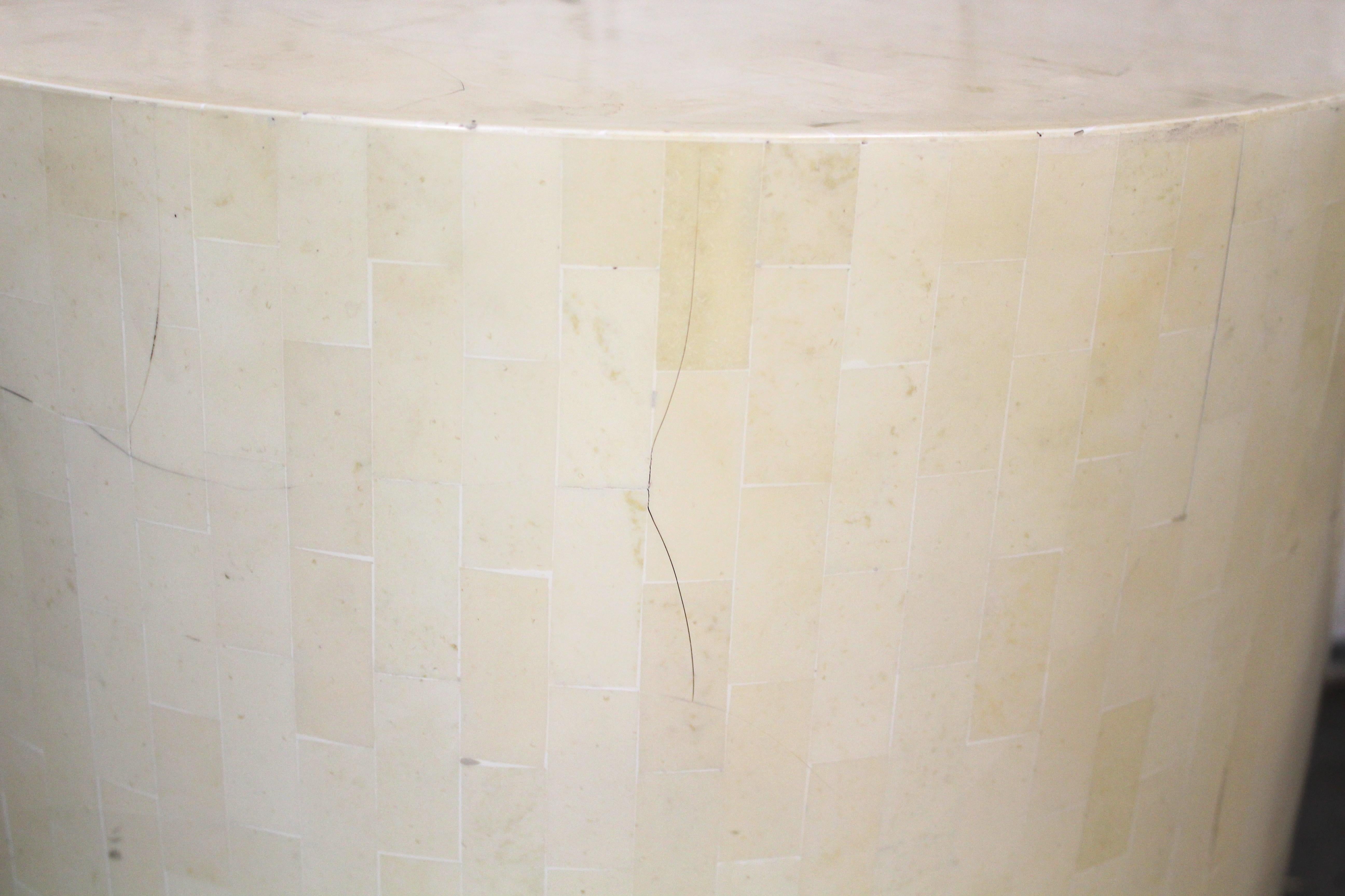 Rossi Polimetal Mosaik Pedestal Tisch (Messing) im Angebot