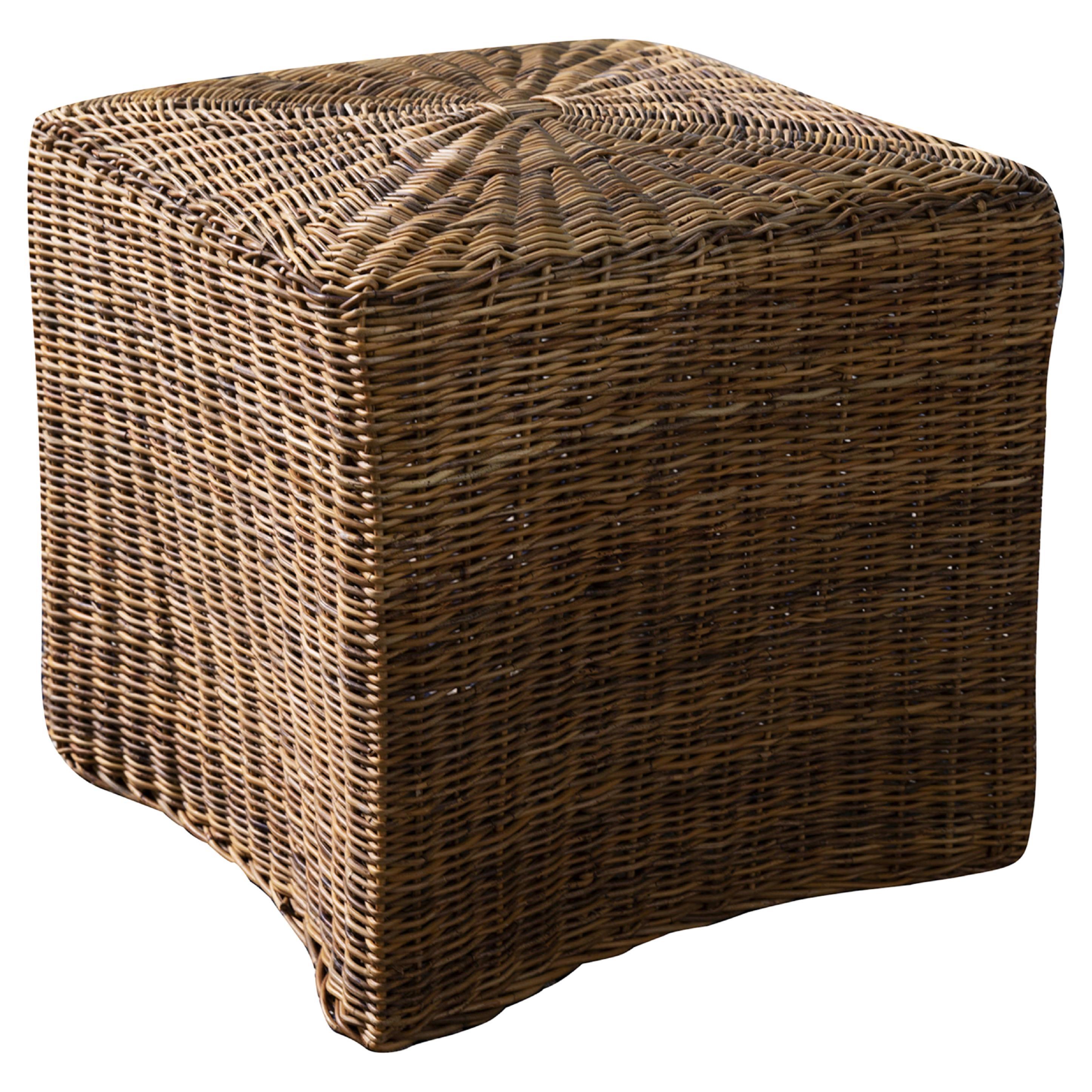 Rossiccio Straw Pouf by Massimo Castagna For Sale