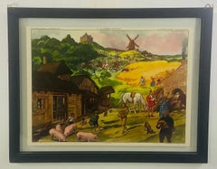 Póster Vintage 1960 Escenas orientales de Editions Rossignol, enmarcado, un par