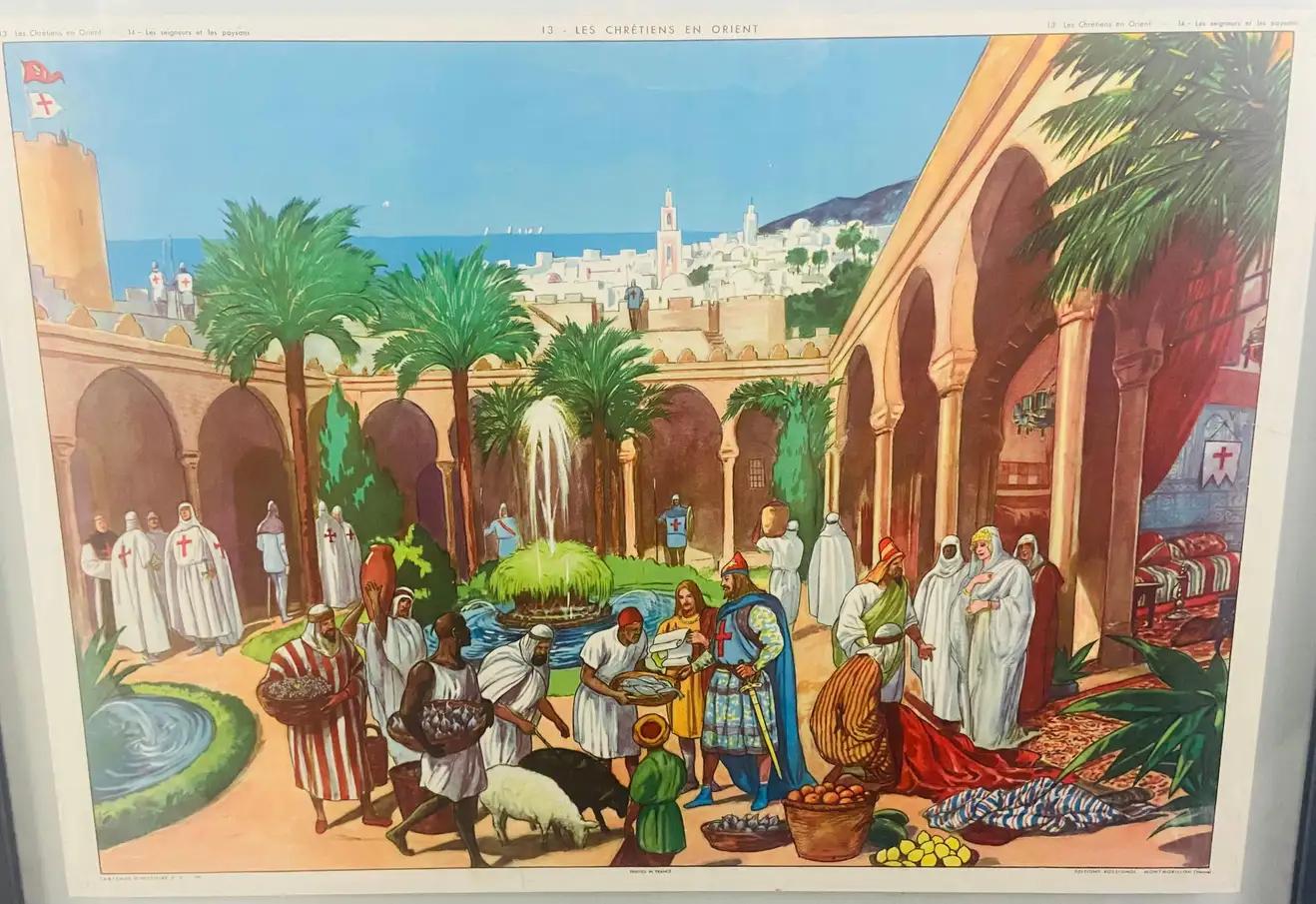 Vintage 1960s Oriental Scenes Poster by Editions Rossignol, Framed, a Pair For Sale 6