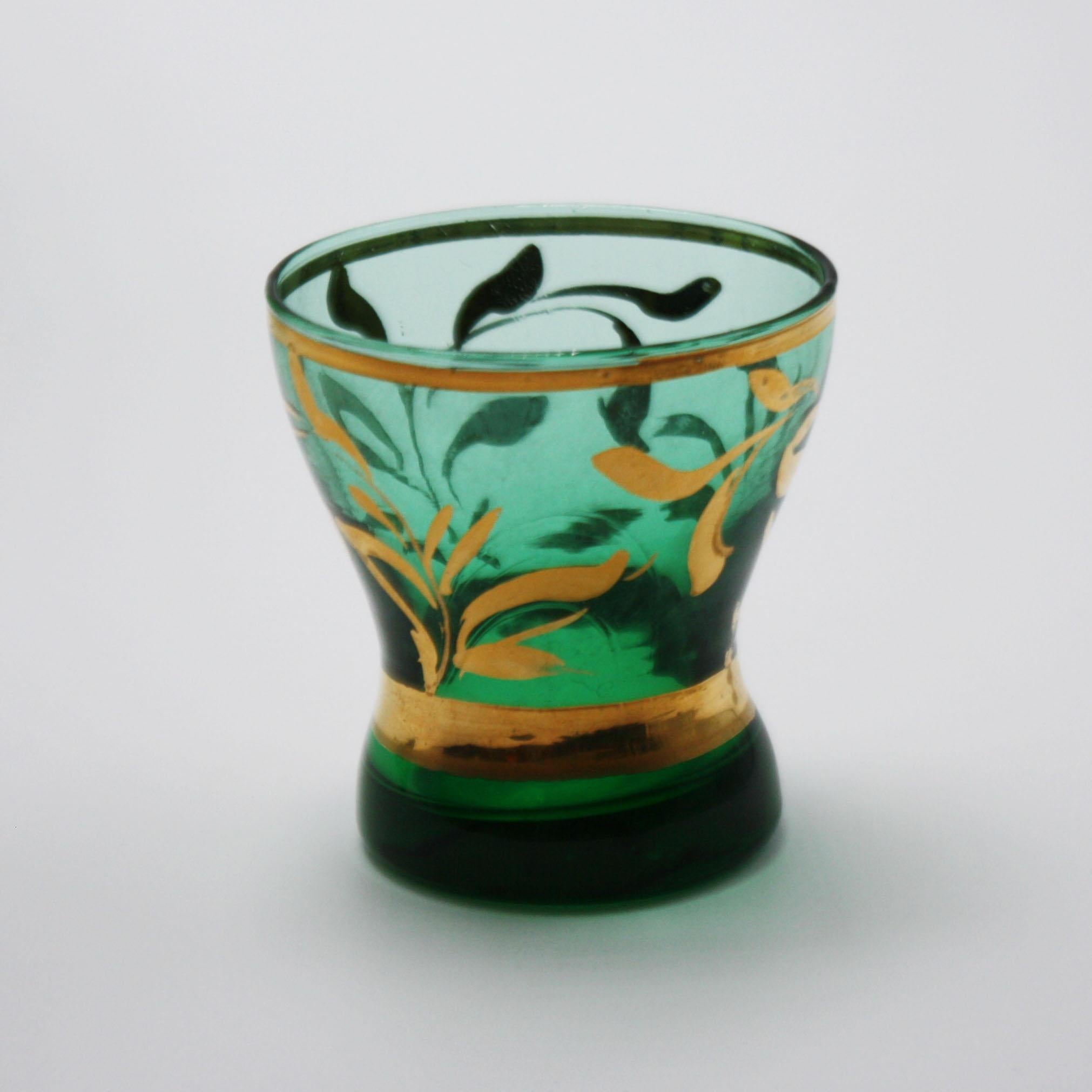 green shot glasses