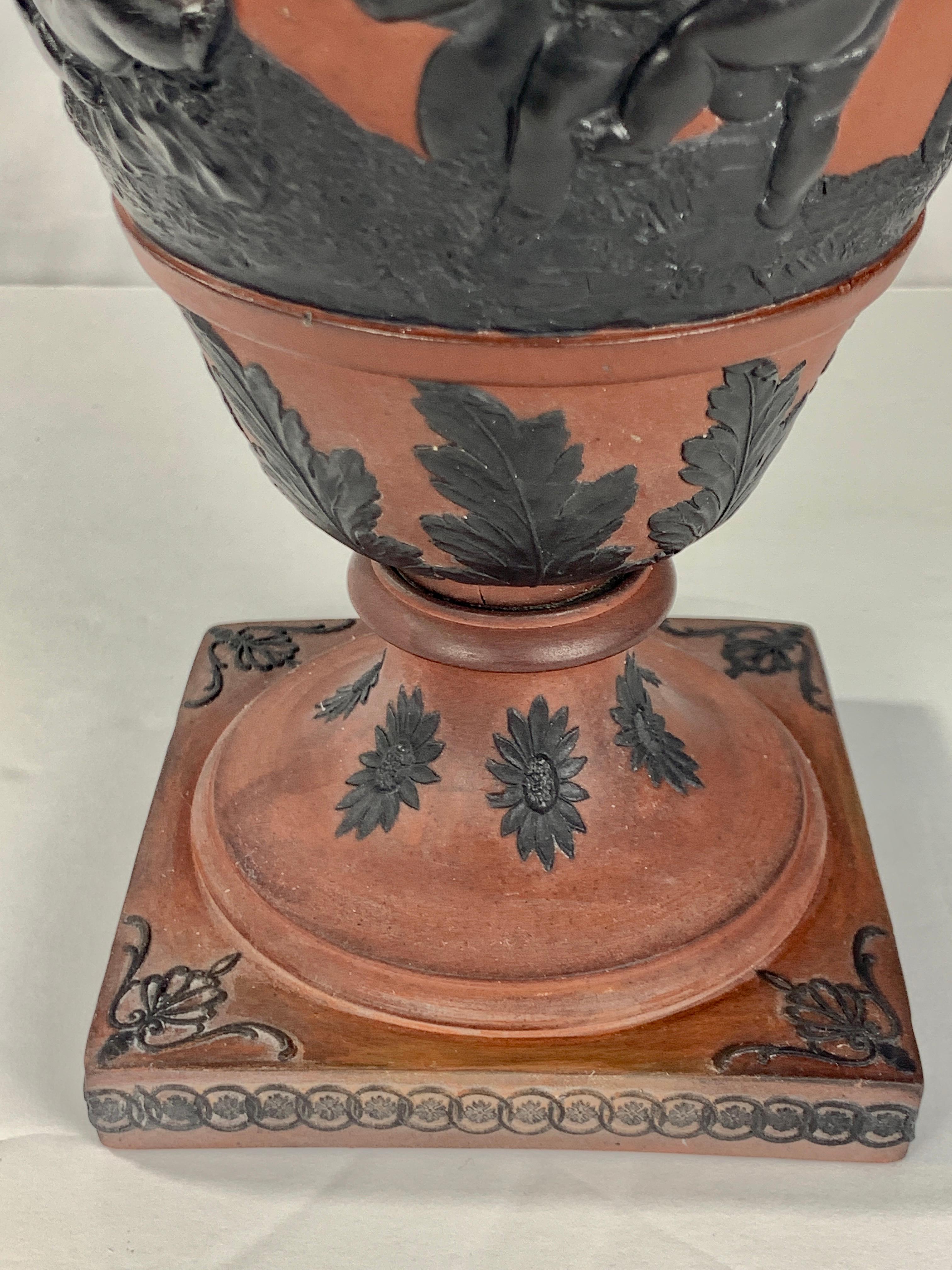 Rosso Antico and Black Basalt Vase Made Circa 1815 with Neoclassical Decoration 5