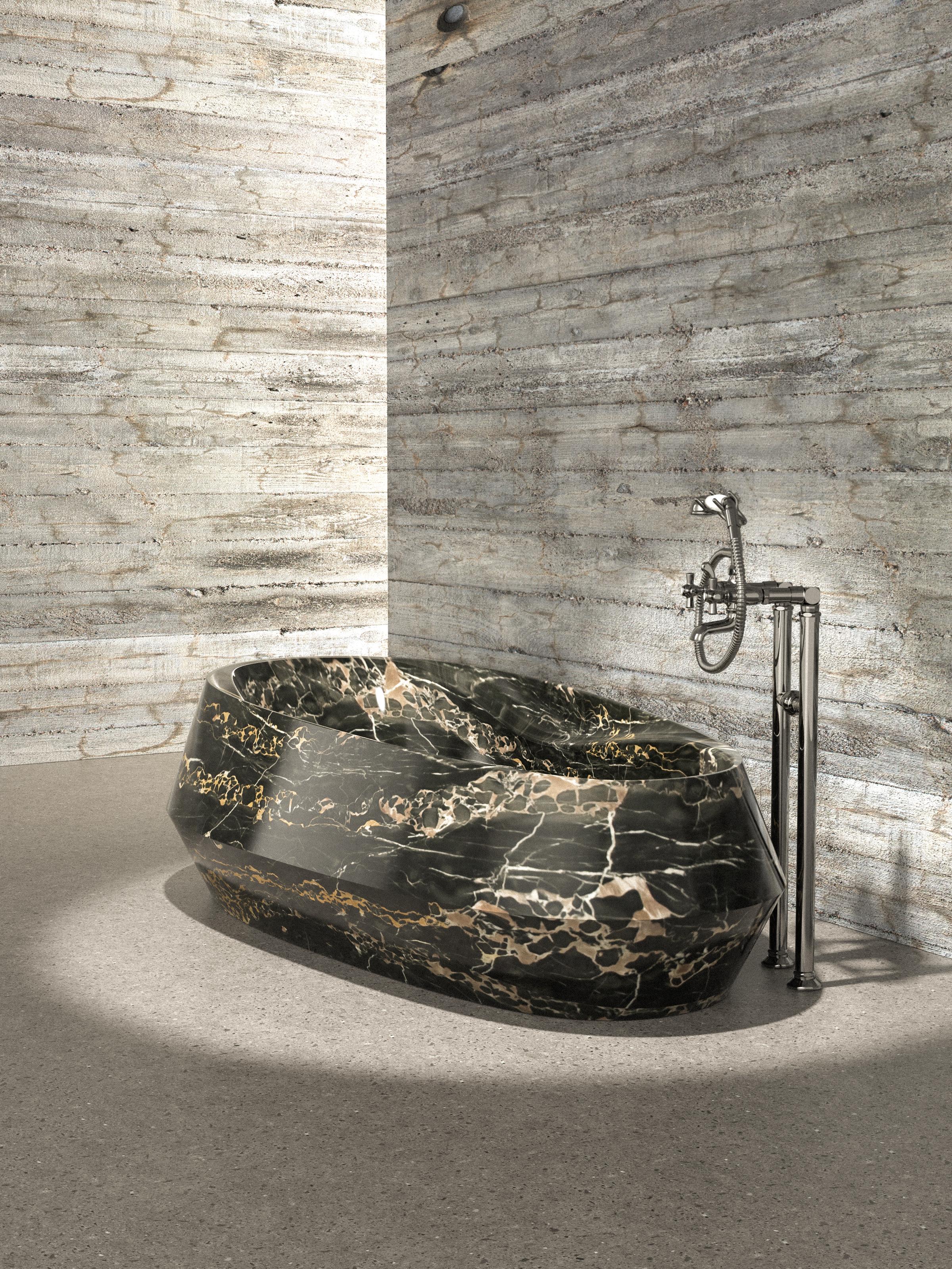 Marble Rosso Francia Tosca Bath by Marmi Serafini For Sale
