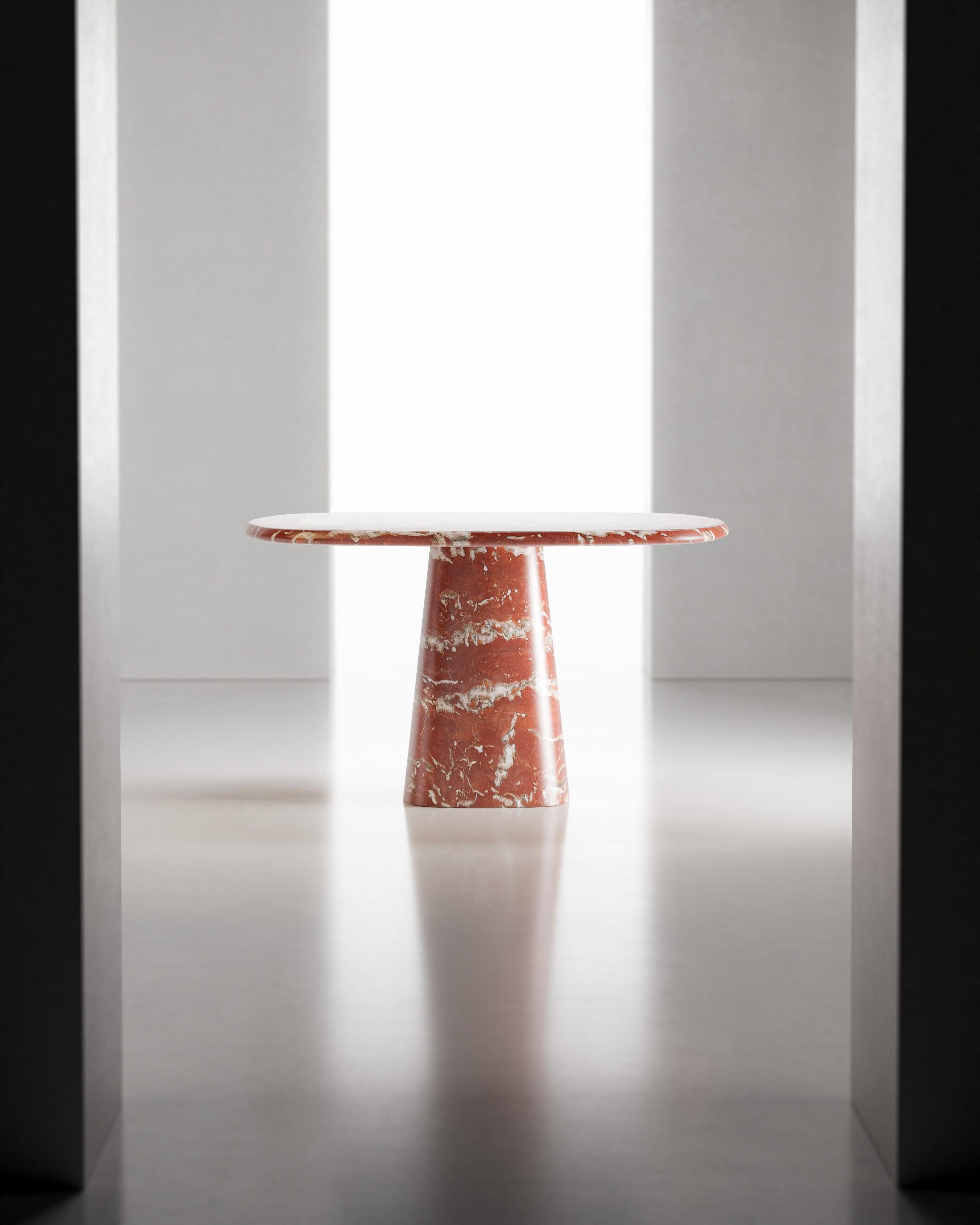 Post-Modern Rosso Francia Wedge Table by Marmi Serafini For Sale