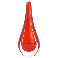 Rote Tropfenvase - Muranoglas